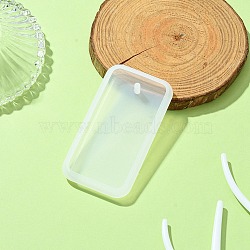 DIY Silicone Molds, Pendant Molds, Resin Casting Molds, for UV Resin, Epoxy Resin Jewelry Pendants Making, Rectangle, 66x35x8mm(DIY-YWC0003-01E)