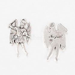 Tibetan Style Alloy Pendants, Angel, Cadmium Free & Lead Free, Antique Silver, 19x12x2mm, Hole: 1.5mm, about 1090pcs/1000g(TIBEP-Q063-47AS-RS)