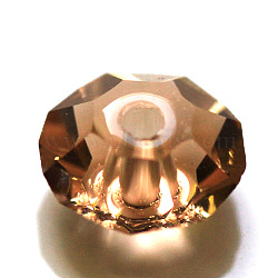 Imitation Austrian Crystal Beads, Grade AAA, Faceted, Flat Round, PeachPuff, 6x3.5mm, Hole: 0.7~0.9mm(SWAR-F061-3x6mm-18)
