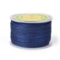 Polyester Milan Cord for DIY Jewelry Craft Making, Marine Blue, 3mm, about 27.34 yards(25m)/roll(OCOR-F011-D06)