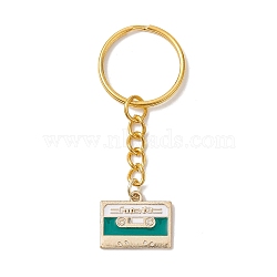 Alloy Enamel Keychain Pendant, Tape, Green, 6.8cm(KEYC-JKC00744-03)