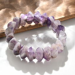 Bicone Natural Amethyst Beads Stretch Bracelets for Women Men, Inner Diameter: 2-1/4~ 2-1/2 inch(5.75~6.45cm)(BJEW-C097-05A)