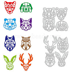 Carbon Steel Cutting Dies Stencils, for DIY Scrapbooking, Photo Album, Decorative Embossing Paper Card, Stainless Steel Color, Animal Pattern, 142~145x134~177x0.8mm, 2pcs/set(DIY-WH0309-1213)