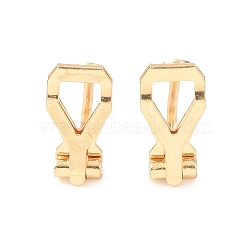 316 Surgical Stainless Steel Clip-on Earring Findings, Real 18K Gold Plated, 12x6x8mm(STAS-P397-02G)