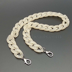 Acrylic Handbag Chain Straps, for Handbag or Shoulder Bag Replacement, Antique White, 600mm(PW-WG193ED-07)