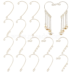16Pcs 4 Style 316 Stainless Steel Ear Cuff Findings, Climber Wrap Around Non Piercing Earring Findings, with Horizontal Loops, Golden, 55~59x36~46x0.5mm, Hole: 4mm, 4Pcs/style(STAS-SZ0002-55)