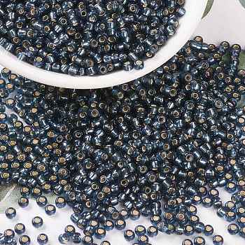 MIYUKI Round Rocailles Beads, Japanese Seed Beads, 8/0, (RR2426) Silverlined Montana, 3mm, Hole: 1mm, about 422~455pcs/10g