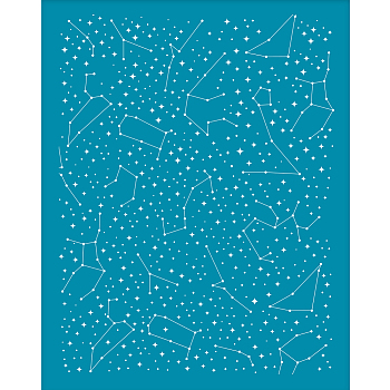 Silk Screen Printing Stencil, for Painting on Wood, DIY Decoration T-Shirt Fabric, Constellation Pattern, 100x127mm