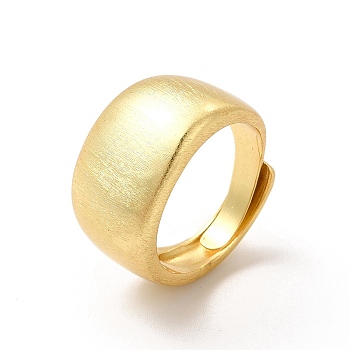 Rack Plating Brass Adjustable Rings, Wide Band Ring for Men Women, Long-Lasting Plated, Cadmium Free & Lead Free, Real 18K Gold Plated, US Size 6 1/2, Inner Diameter: 16.9mm, 4.8~12.5mm