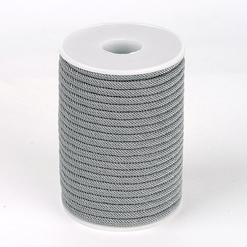 Round Polyester Cords, Light Grey, 4mm, about 21.87 yards(20m)/roll