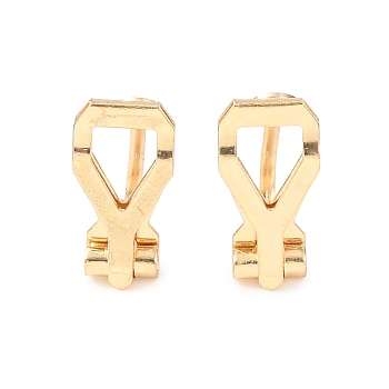 316 Surgical Stainless Steel Clip-on Earring Findings, Real 18K Gold Plated, 12x6x8mm