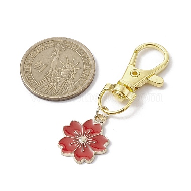 Décorations de pendentif en émail en alliage de fleur de sakura(HJEW-JM01726)-3