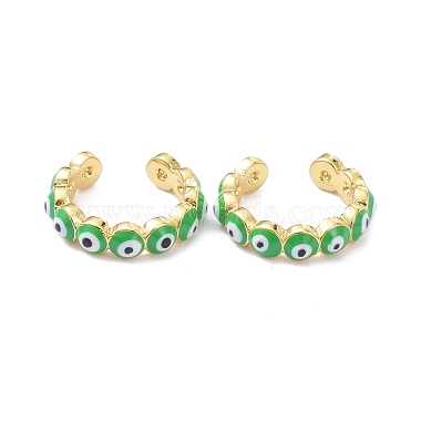 Brass Enamel Cuff Earrings(KK-P205-19G)-2