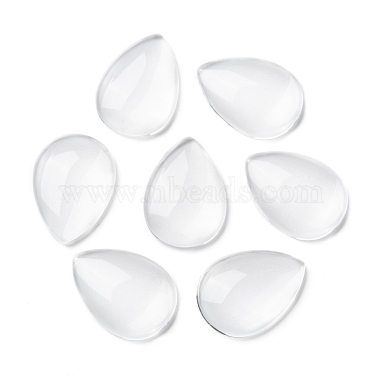 Transparent Teardrop Glass Cabochons(GGLA-R024-25x18)-4