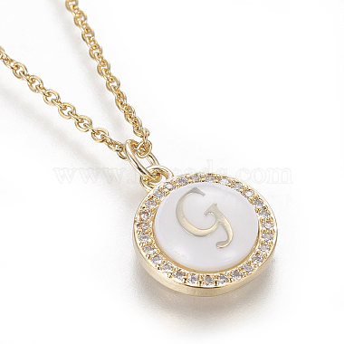 Brass Initial Pendant Necklaces(NJEW-I230-24G-G)-2