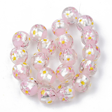 Handmade Silver Foil Glass Lampwork Beads Strands(FOIL-N028-001)-2