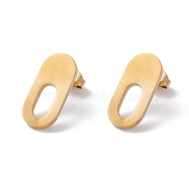 Golden Oval 304 Stainless Steel Stud Earring Findings