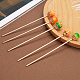 gorgecraft 5pcs 5 couleurs mignons bâtons de cheveux en résine orange(OHAR-GF0001-18)-4