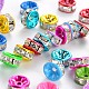 Painted Brass Rhinestone Spacer Beads(RB-S010-8mm-M)-1