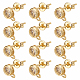 6 Pairs Rack Plating Brass Micro Pave Cubic Zirconia Stud Earring Findings(KK-DC0001-35)-1