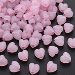 Imitation Jelly Acrylic Beads, Heart, Pearl Pink, 8x8.5x5.5mm, Hole: 2.5mm, about 2030pcs/500g(MACR-S373-95-EA10)