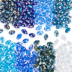 200Pcs 8 Colors Transparent Electroplate Glass Beads, AB Color Plated, Faceted, Teardrop, Mixed Color, 11.5x8mm, Hole: 1.2mm, 25pcs/color(EGLA-GA0001-37)