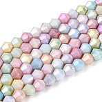 Anti-Tarnish Electroplate Bicone Glass Beads Strands, Imitation Gemstone, AB Color Plated, Faceted, Colorful, 4x4.2~4.5mm, Hole: 0.8mm, about 94~96pcs/strand, 14.76~15.16''(37.5~38.5cm)(EGLA-T021-4mm-16-11)
