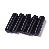 Natural Black Obsidian Pendants, Column, 34~36x10~10.5mm, Hole: 2mm(G-K297-A05)