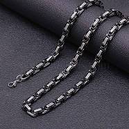 Titanium Steel Byzantine Chain Necklaces for Men, Black, 17.72 inch(45cm)(FS-WG56795-85)