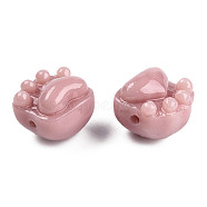 Opaque Resin Beads, Imitation Jade, Cat Claw, Rosy Brown, 14x15x13mm, Hole: 1.8mm(RESI-N038-02I)