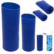 2Pcs 2 Style Silicone Cup Sleeve, Sublimation Tumblers, Insulated Reusable Cup Sleeves, Column, Royal Blue, 80~82x205~235mm, Inner Diameter: 75~79mm, 1pc/style(AJEW-GF0005-23A)