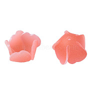 Plastic Beads, Flower, Salmon, 15x15x10.5mm, Hole: 1mm(KY-N015-199A)