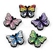 Butterfly Silicone Beads, Mixed Color, 20.5x25.5x7.5mm, Hole: 3mm(SIL-N005-02)