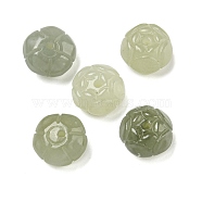 Natural Nephrite Jade/Hetian Jade Carved Beads, Flower, 11x7mm, Hole: 1.4mm(G-H036-01)