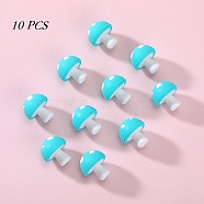 10Pcs Mushroom Silicone Focal Beads, Chewing Beads  For Teethers, DIY Nursing Necklaces Making, Light Cyan, 18mm, Hole: 2mm(JX901I-01)