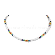 Bohemia Glass Seed Beaded Necklaces, Holiday Beach Zinc Alloy Jewelry for Women and Girls, Colorful, 17.40 inch(44.2cm)(NJEW-JN04780)