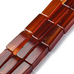 Natural Carnelian Beads Strands, Dyed and Heated, Cuboid, 18x7x7mm, Hole: 1.2mm, about 22pcs/strand, 15.75 inch(40cm)(G-C135-N01-01)