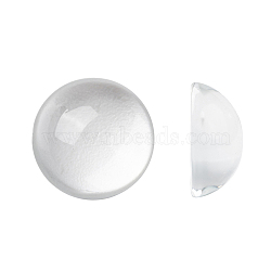 Transparent Half Round Glass Cabochons, Clear, 14~15x7~8mm(X-GGLA-R027-14mm)