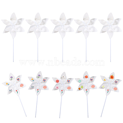 10Pcs DIY Craft Paper Windmill, for Kids Art and Craft, White, 265x265x0.2mm(DIY-CP0013-51)