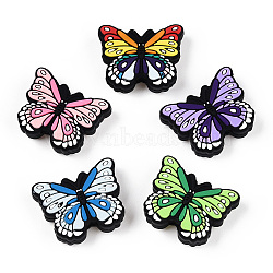 Butterfly Silicone Beads, Mixed Color, 20.5x25.5x7.5mm, Hole: 3mm(SIL-N005-02)