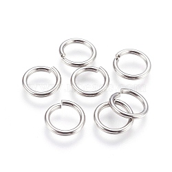 Tarnish Resistant 304 Stainless Steel Open Jump Rings, Stainless Steel Color, 11.5x1.6mm, Inner Diameter: 8mm, 500pcs/bag(STAS-P212-25P-10)