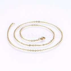 304 Stainless Steel Cable Chains Necklaces, with Lobster Claw Clasps, Golden, 17.7 inch(45cm), 2mm(NJEW-F226-04G-06)