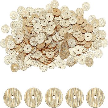 SUPERFINDINGS 300Pcs Brass Spacer Beads, Long-Lasting Plated, Heishi Beads, Disc, Golden, 8x0.5mm, Hole: 1.2mm