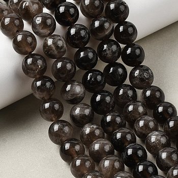 Natural Smoky Quartz Beads Strands, Round, Grade AB, 10~10.5mm, Hole: 1mm, about 38~40pcs/strand, 14.92~15.16''(37.9~38.5cm)