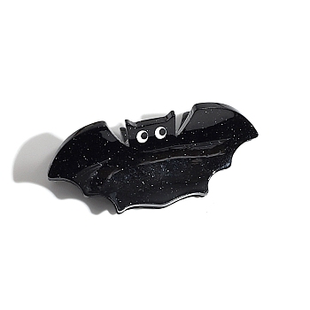 Halloween Theme Cellulose Acetate Claw Hair Clips, Hair Accessories for Women, Bat, 23x58mm