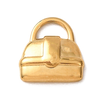304 Stainless Steel Pendants, Bag Charms, Golden, 10x9.5x2mm, Hole: 2x4mm