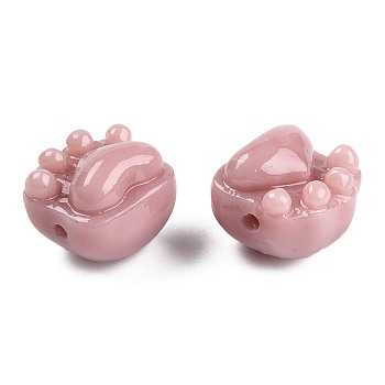 Opaque Resin Beads, Imitation Jade, Cat Claw, Rosy Brown, 14x15x13mm, Hole: 1.8mm