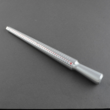 Hollow Aluminium Ring Size Sticks,  Ring Mandrel for DIY Jewelry Ring Making, Stainless Steel Color, 250x25mm