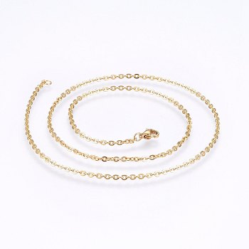 304 Stainless Steel Cable Chains Necklaces, with Lobster Claw Clasps, Golden, 17.7 inch(45cm), 2mm