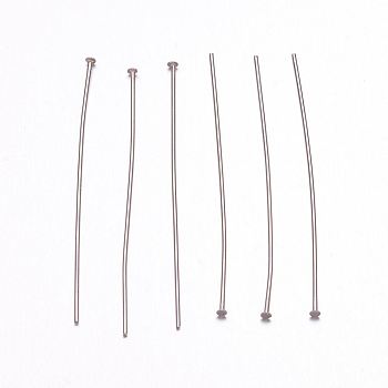 304 Stainless Steel Flat Head Pins, Stainless Steel Color, 22x0.6mm, 22 Gauge, Head: 1.2~1.5mm